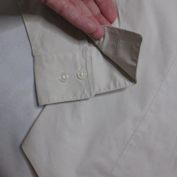 ANN TAYLOR womens BLOUSE ecru DRESS shirt STRETCH light gray CAREER SIZE 6 - Picture 4 of 9